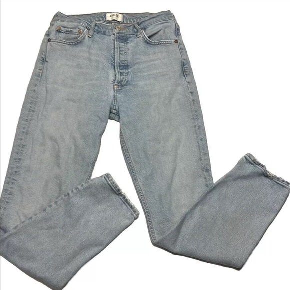 Agolde women’s jeans size 27 Nico high rise button fly light wash GUC - Picture 2 of 12